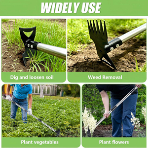 garden accessories stainless steel 2 in 1 Weed <b>Puller</b> Hoes Garden Hoe with Handle Farm hoe garden hand tool - Product Image 6