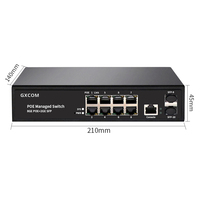 Switch PoE+ géré L2 Gigabit 8 ports avec 2x1G SFP Uplink, Switch Ethernet PoE 120W IEEE 802.3af/at avec VLAN QoS SNMP STP