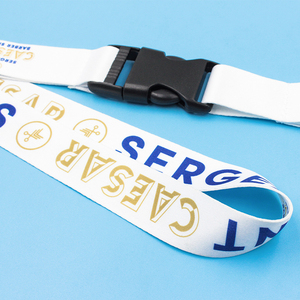 White Nylon Custom Cross Body Phone <b>Lanyard</b> with Hook Offset Printing Heat Press Accessory for ID Card & Badge Holder - Product Image 4
