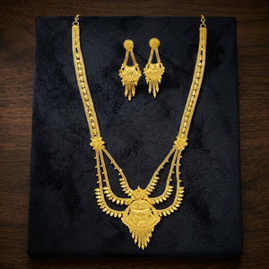 Wholesale Dubai Style 14K 18K 24K Micron Gold Filled Rani Haar Bridal Jewelry Set Traditional <b>Long</b> Jewelry Set Fashion <b>Necklaces</b> - Product Image 5