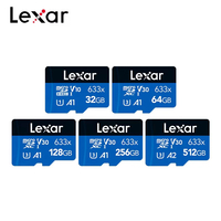 Carte mémoire Mini SD Lexar 633X U1 Classe 10 100% neuve d'origine 32 Go 64 Go 128 Go 256 Go 512 Go pour appareil photo et téléphone DVR