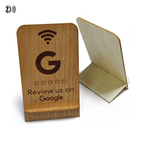 Logo personnalisé gravé au laser QR Code NTAG213 support de carte d'examen Google en bois NFC Google Review Cards