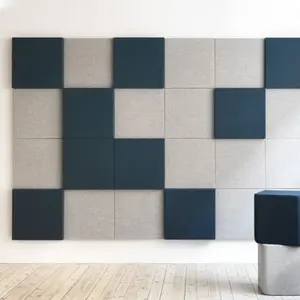 300mm yüksek yoğunluklu ses geçirmez duvar paneli akustik Polyester PET keçe akustik Panel keçe ses emici duvar paneli