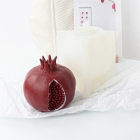 Moule en silicone 3D Grenade pour bougies, savons, cires, résine époxy, plâtre, argile polymère, bonbons, chocolat, gâteaux et décoration intérieure