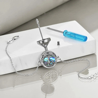 Bijoux de crémation en argent sterling 925 coquille d'ormeau et bracelet urne arbre de vie noeud celtique pour cendres