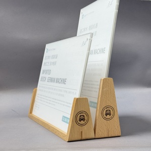 Support de menu miniature rotatif en bois personnalisé, amovible et recyclable, pour présentoir de table en magasin - Product Image 3