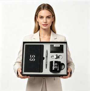 Set de Regalo Empresarial 5 en 1 con Logotipo Personalizado, Regalos Promocionales con Cuaderno A5, Bolígrafo, Llavero, Tarjetero y Taza para Uso de Empleados de Oficina - Product Image 1