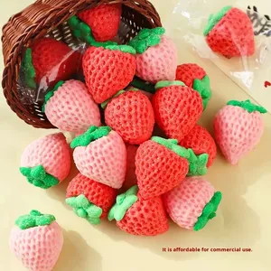 3D Strawberry Pink <strong>Sugar</strong> Marshmallow 100g Fruity Flavor Cake Dessert Baking Decoration Internet Celebrity Ice Cream Drink - Product Image 4