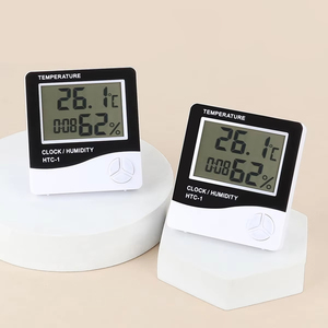 Mini station météo intérieure thermomètre numérique et hygromètre conception d'horloge de bureau pour la surveillance de la température et de l'humidité de la maison et de la chambre - Product Image 2
