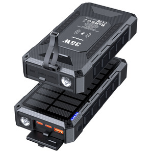 Banque d'alimentation solaire pour ordinateur portable à charge sans fil de grande capacité personnalisée 35W 20000mah Charge rapide Étanche IP67 Affichage LED Extérieur - Product Image 2