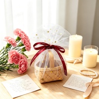 Nouvelle boîte à dragées professionnelle en bois de style bohème, petite taille, pour cadeaux d'invités de mariage, bonbons, cosmétiques, ou sucre de table