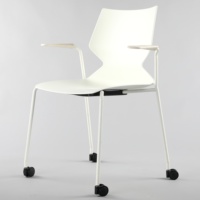 Chaise de conférence et de formation ergonomique empilable de style exécutif conforme à la norme ANSI/BIFMA avec structure en plastique pour bureau à domicile et salle à manger