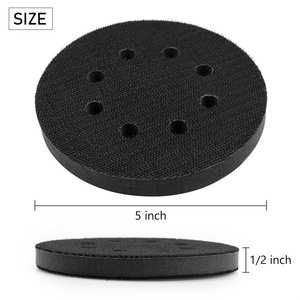 핫 세일 소프트 5 인치 8 홀 블랙 인터페이스 패드 샌딩 디스크 스폰지 연마 버퍼링을위한 후크 및 루프 - Product Image 2