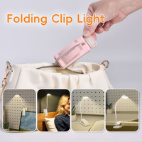 Lampe de lecture LED flexible rechargeable à intensité variable avec clip, lumière blanche chaude et protection contre la lumière bleue, portable pour chambre et bureau