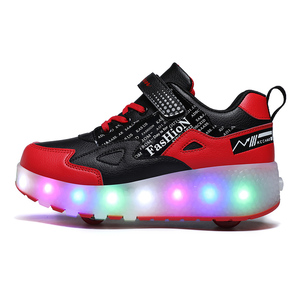 Sneakers <span class=keywords><strong>sportive</strong></span> da ragazza con pioppo leggero a Led USB comode <span class=keywords><strong>scarpe</strong></span> a rotelle regolabili retrattili con deformazione allacciata - Product Image 1