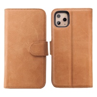 Étui portefeuille magnétique 2-en-1 en cuir véritable OEM de qualité supérieure de Guangzhou, anti-rayonnement EMF et anti-RFID, pour 11 Pro/12 Pro