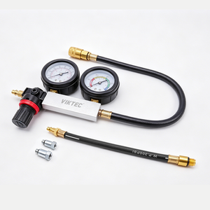 Kit de testeur de fuite de cylindre à double jauge, détecteur de fuite de compression du <span class=keywords><strong>moteur</strong></span>, outils de réparation automobile avec adaptateurs - Product Image 3