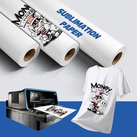 Papier de transfert par sublimation blanc de haute qualité, séchage rapide, taux de transfert de 98 %, 200-225 °C, pour tissus clairs et foncés