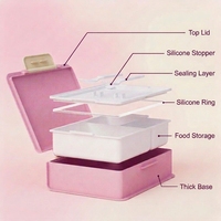 Boîte à déjeuner Bento pour enfants, conteneur en plastique PP de qualité alimentaire, grande capacité, boîte de préparation de repas portable pour l'école, pour étudiants