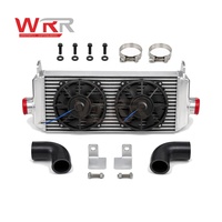 Intercooler turbo en aluminium complet WRR avec kit de ventilateur de refroidissement électrique double 2465000500 pour Mercedes Benz W205 W176 C300 CLA200 Racing