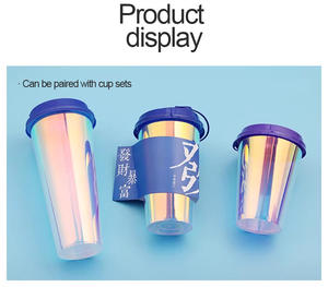 Venta al por mayor logotipo impreso personalizado vaso plástico con tapa 32oz negro Arco Iris Halloween vasos de plástico para personalización - Product Image 5