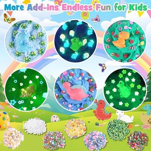 Kit de slime dinosaure de Pâques pour enfants, ensemble de slime beurre transparent effet nuage, cadeaux de fête, OEM ODM, vente en gros personnalisée, fournisseur de jouets sensoriels, cadeau - Product Image 5