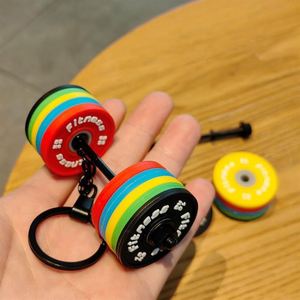 Adjustable Detachable <b>Dumbbell</b> Keychain Creative Silicone Fitness Keyring Small Pendant Gift for Gym Lovers - Product Image 6