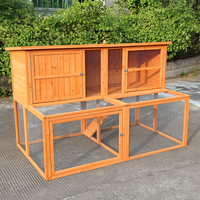 Cage à lapins en bois pour la cour, cage à lapins, maison pour cochons d'Inde avec un niveau supplémentaire sur le dessus