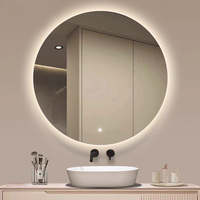 Rond chaud maquillage salle de bain intelligente LED miroir vanité lumière LED espace minimaliste argent personnalisé