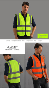 XXL Ansi sicurezza sicurezza in esecuzione gilet Multi tasca blu senza maniche riflettente con logo personalizzato per lavori di costruzione - Product Image 5