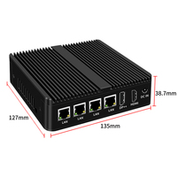 Mini PC industriel sans ventilateur Shenzhen Barebone OEM avec logo, 4 ports LAN I225, 6 ports USB, processeur Intel N100, compatible OPNsense et pfSense