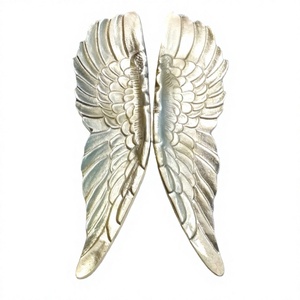 Escultura de alas plateadas, decoración interior, alas de ángel fundidas a mano, figuritas, objetos decorativos, accesorios de decoración, decoración interior del hogar - Product Image 1