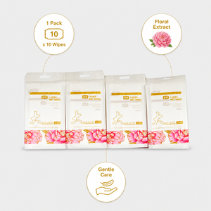 Toallitas Húmedas Femeninas CHINOISERIE al por Mayor, Paquete de 10 Unidades, Diseño de Peonía y Grulla Dorada, Envueltas Individualmente - Product Image 6