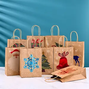 custom size wholesale gift bags pouches Christmas paper bag shopping bag custom logo