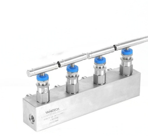 Valvola Idraulica a 3 Vie ad Alta Pressione, Blocco Valvole Industriale in Acciaio Inox 1/2 NPT 6000psi, Ottimo Prezzo - Product Image 2