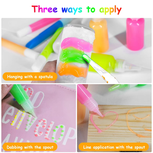 Hochwertige reichhaltige Pigmente Unsichtbares Glühen Acryl-Bastel farbe, im Dunkeln leuchtende Farbe für Leinwand, Stein, Holz, wasserdicht - Product Image 5