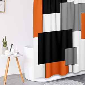 Cortina de Ducha Geométrica de Poliéster, Cortina de Baño con Impresión Digital, Impermeable, Personalizada, Juego de Cortinas de Ducha Modernas al por Mayor 4 - Product Image 3