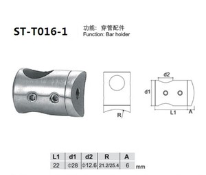 Everstrongステンレス钢パイプクランプまたはステンレス钢階段手すりデザイン手すりポストケーブルまたはワイヤーロープ継手 - Product Image 5