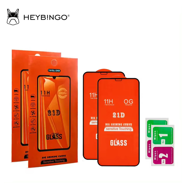 21D 9H Full Glue Tempered Glass Screen Protector for Mobile Phone-Compatible with for Infinix Tecno