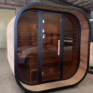 Fabricant professionnel moderne pour 6 personnes en bois d'épicéa poêle traditionnel <span class=keywords><strong>sauna</strong></span> à vapeur <span class=keywords><strong>sauna</strong></span> cube noir avec lumières - Product Image 2