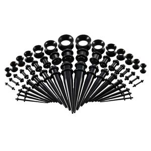 50 pezzo nero 14G-00G O-Ring acrilico Tapers tappi e Silicone tunnel di verniciatura del corpo forniture - Product Image 1
