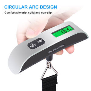 पोर्टेबल इलेक्ट्रॉनिक 50kg एबीएस स्टेनलेस स्टील फांसी डिजिटल सामान तराजू के साथ एलसीडी डिस्प्ले - Product Image 6