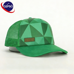 QZFSO Wholesale Custom High Quality Printing logo Summer 6 Panels Camo Baseball Cap Embroidery Mesh Hip Hop Trucker Hats for Men - Product Image 1