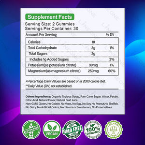 Integratori per la Salute delle Ossa 500mg OEM Etichetta Privata Complesso di Magnesio Potassio Zinco in Gommose - Product Image 2