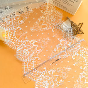 Fantasia nastro di <span class=keywords><strong>pizzo</strong></span> in Nylon lavorato a <span class=keywords><strong>maglia</strong></span> larga 29.5 cm bianco Vintage Design <span class=keywords><strong>con</strong></span> filo di <span class=keywords><strong>pizzo</strong></span> <span class=keywords><strong>con</strong></span> ciglia - Product Image 4