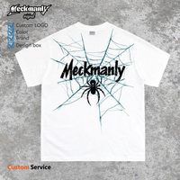 T-shirt pour homme Meckmanly, imprimé floqué rose, col rond, manches courtes, style streetwear, 100% coton jersey respirant