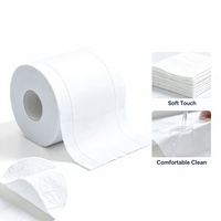 Rouleaux de papier toilette premium écologiques, dissolvables et compatibles avec les fosses septiques, 4 plis, épais, résistants, absorbants et gaufrés pour salle de bain