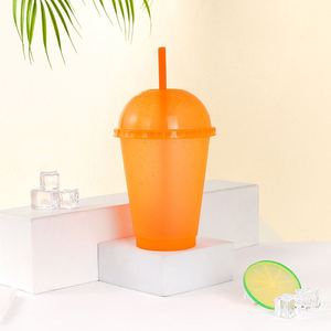 Factory Wholesale 500Ml Multi-Color PP Glitter <b>Straw</b> Cup Arched Lid Children's <b>Drinking</b> Cup Milk Tea Beverage Cup With <b>Straw</b> - Product Image 3