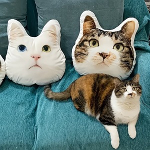 Coussin personnalisé en forme de visage d'animal, coussin en peluche 3D réaliste pour les amoureux des chiens et des chats, idée de cadeau commémoratif unique - Product Image 4