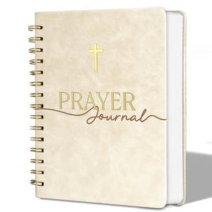 A5 Hardcover Vintage Spiral Leather Daily Prayer & <b>Gratitude</b> <b>Journaling</b> Notebook Prayer Diary Christian Gift - Product Image 2